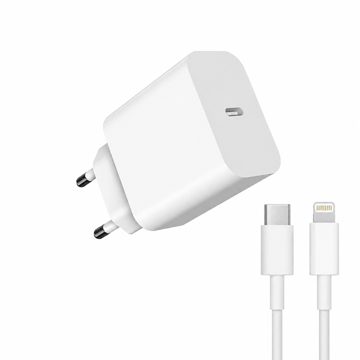Snabbladdare Type-C + Kabel Lightning (1M) (20W)