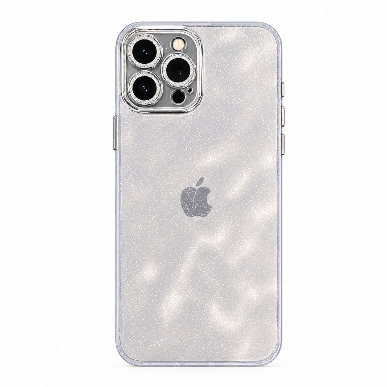 Glittrigt Transparent Silvrigt iPhone Skal - Heltäckande
