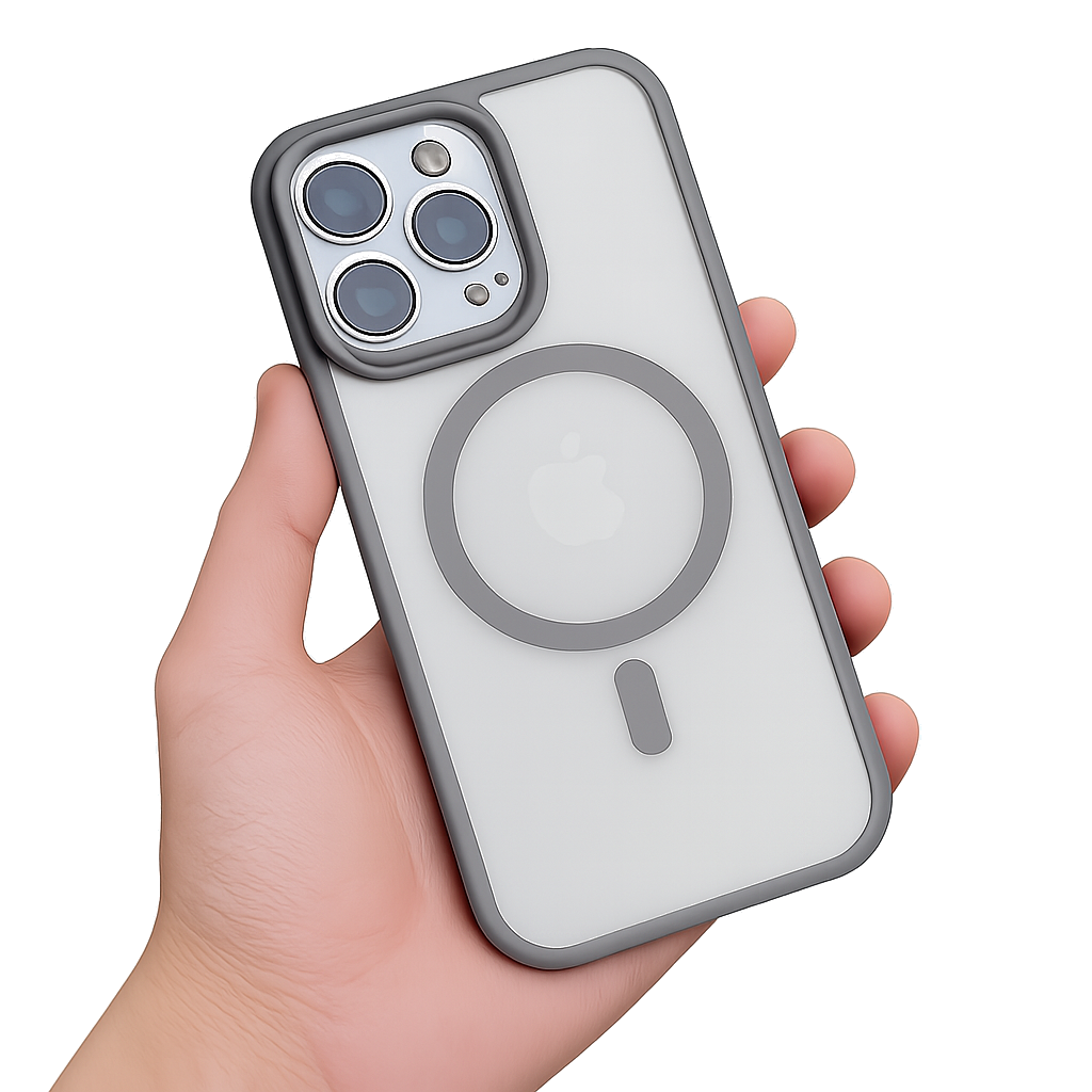 MagSafe-skal för iPhone –Transparent Baksida & Stötdämpande Ram