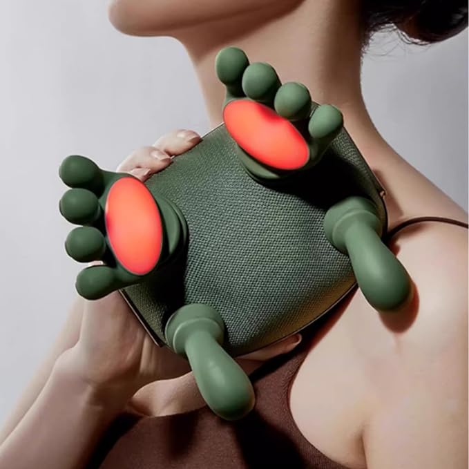 4D Massageapparat med värmefunktion - Djupgående massage för nacke, rygg, axlar & ben (3 lägen)