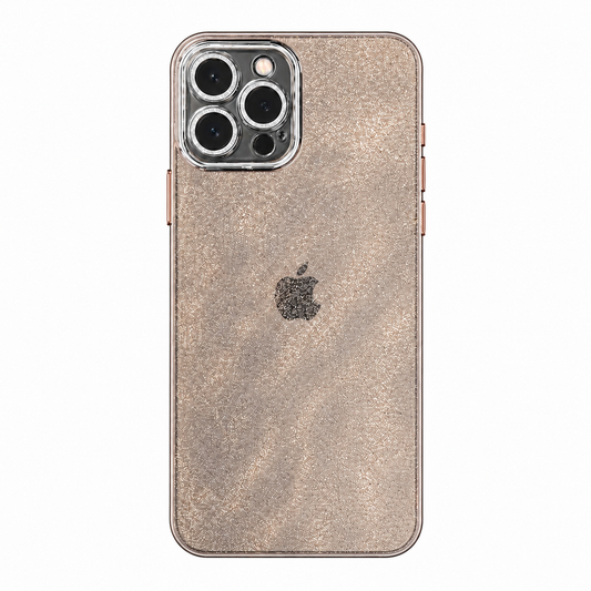 Glittrigt Transparent Rosa iPhone Skal - Heltäckande