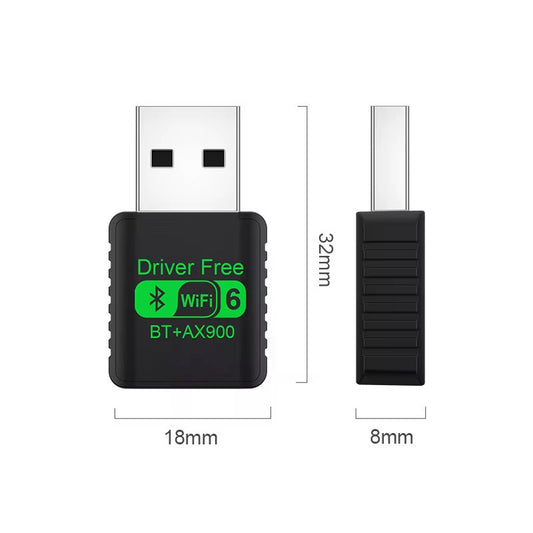 USB WiFi 6 Adapter AX900Mbps med Bluetooth 5.4 – Dual Band 2.4G/5.8G Plug & Play