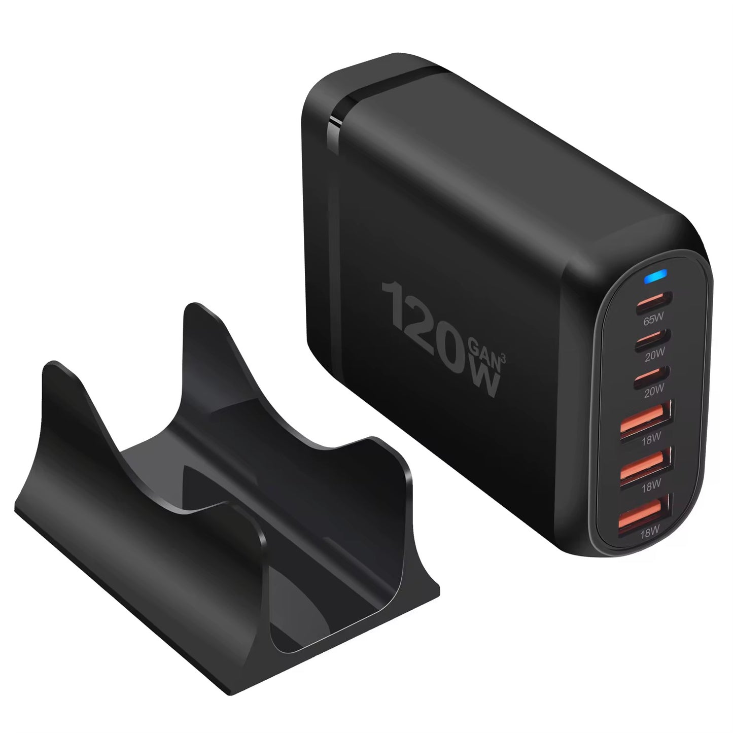 Desktop Laddare 120W - Flerport USB Hub - Snabbladdning för iPhone & Samsung