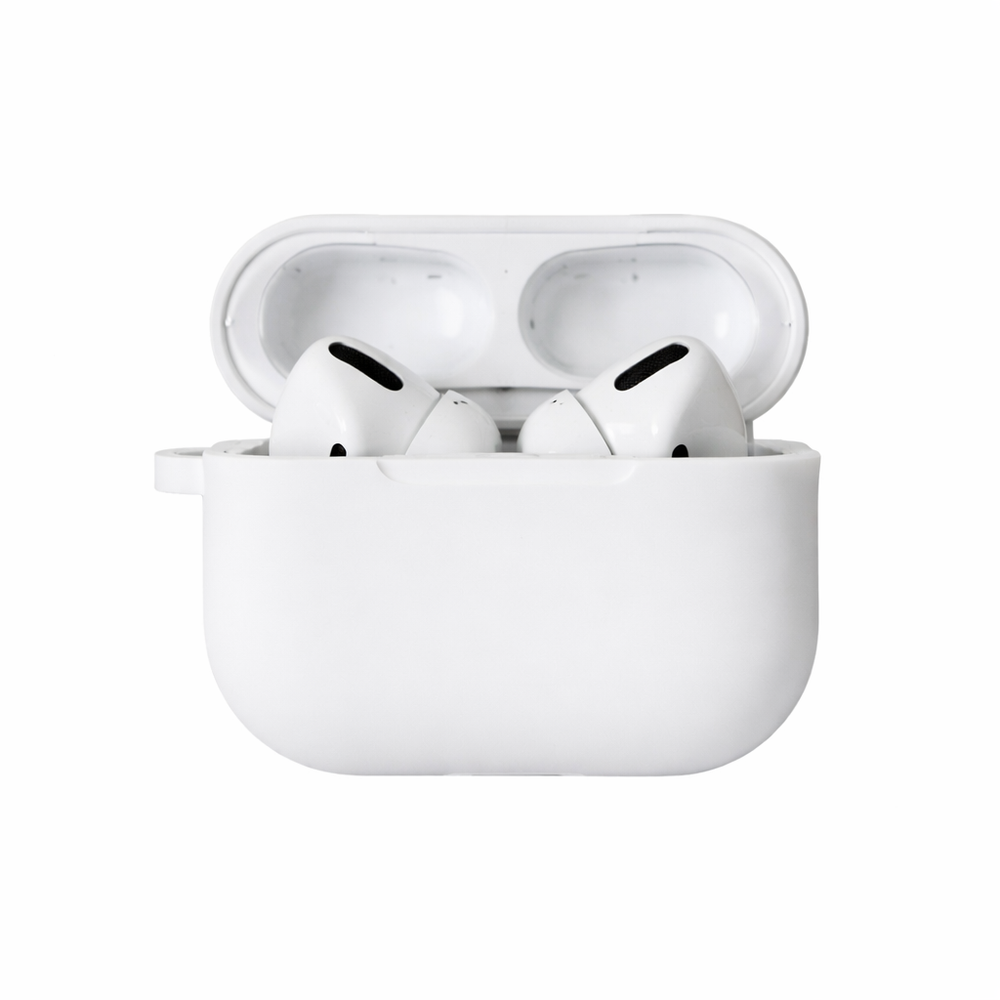 Silicon Skal Airpods 1-4 / Pro/Pro 2 - Stöttåligt med karbinhake - Vit