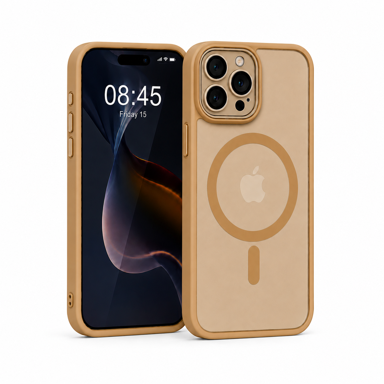 Frostat MagSafe Skal med Heltäckande Kameraskydd & Metallknappar – Elegant Matt Design för iPhone