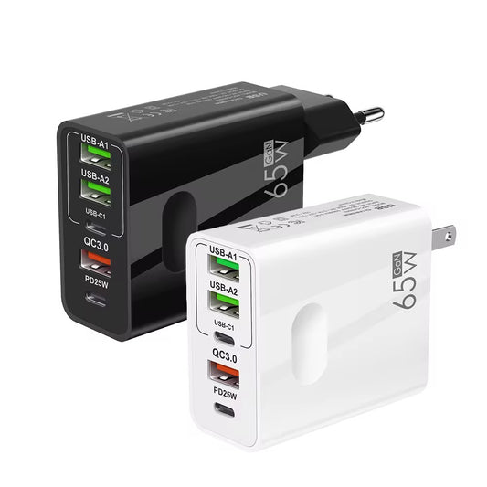 LADDARE SVART 65W 3 USB/2C