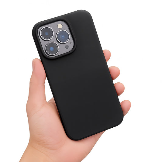 Svart iPhone Skal i Silikon – Mjuk Matt Finish