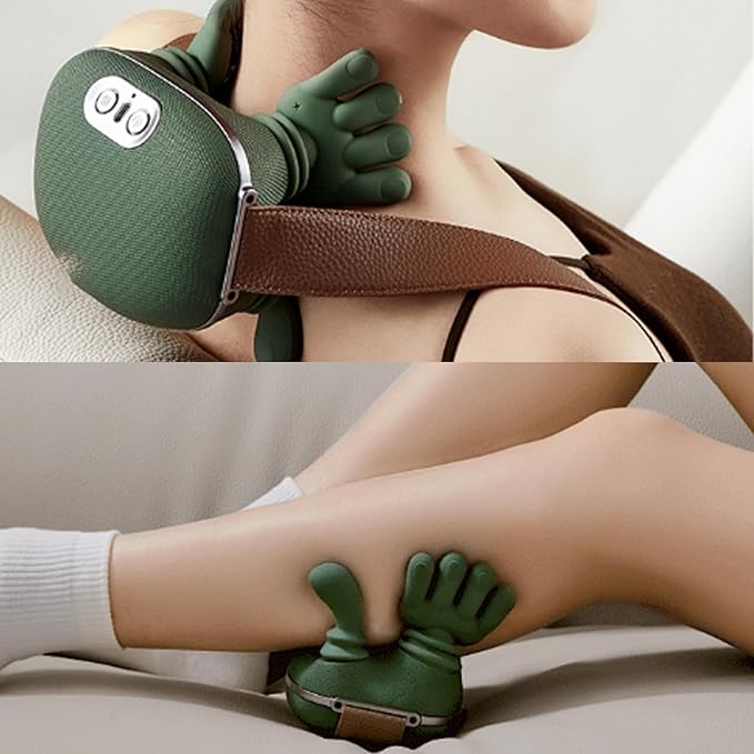 4D Massageapparat med värmefunktion - Djupgående massage för nacke, rygg, axlar & ben (3 lägen)